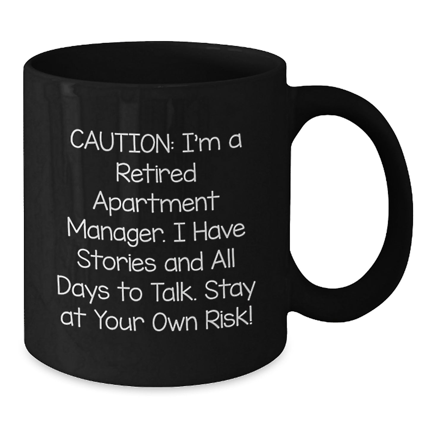 Funny Apartment Manager Gift Black Coffee Mug for Birthday - Gifts from Men to Women, Friends, Coworkers, Family - Unique Retirement Apartment Manager Mug, 'I'm A Retired Apartment Manager' - Additional