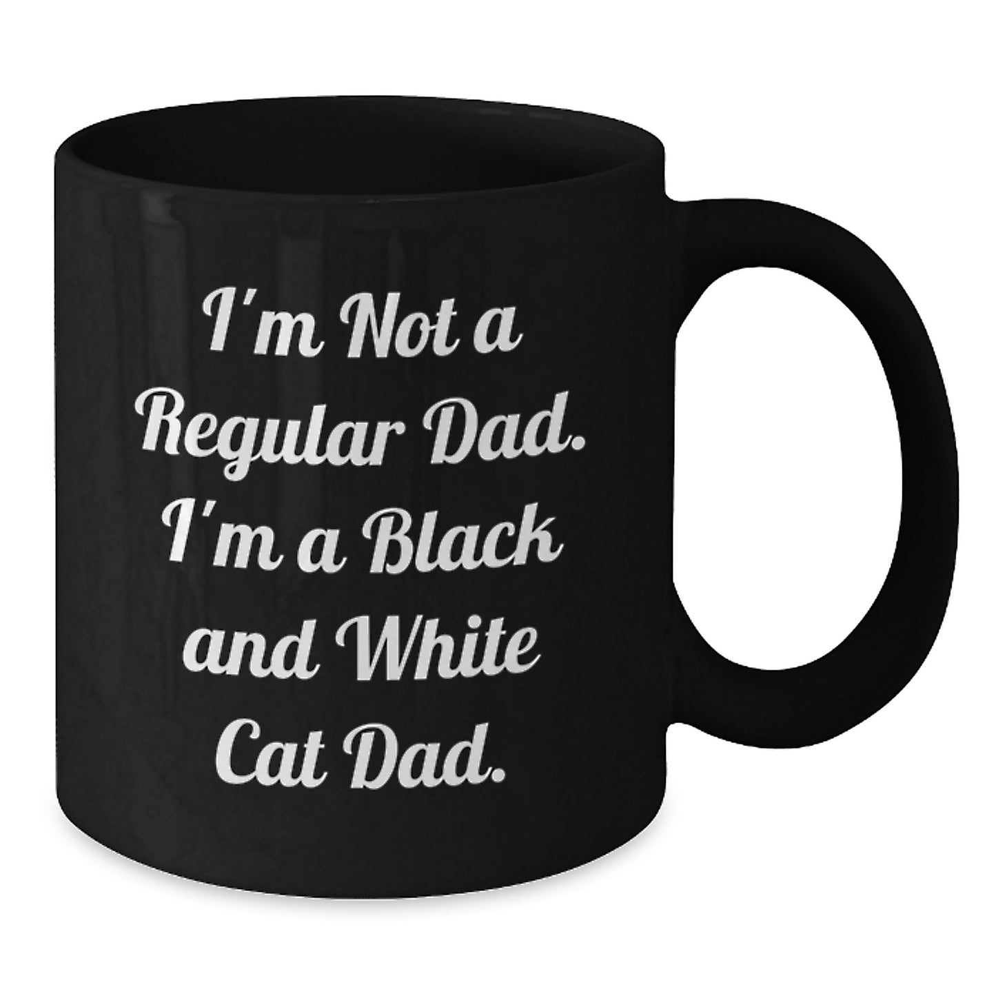 Funny Black and White Cat Dad Gifts from Dad to Graduates, Unique Black Coffee Mug, Black and White Cat Lover Mug - Additional