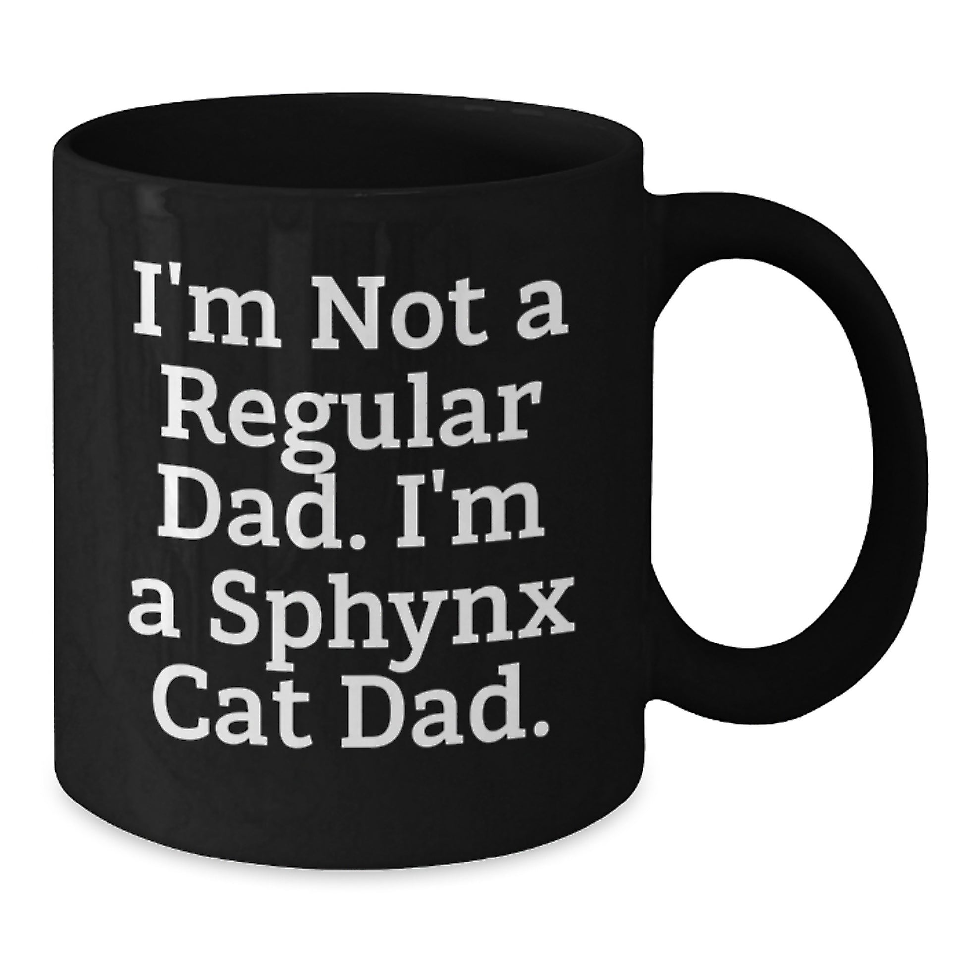 Funny Sphynx Cat Dad Gifts for Men, Women, and Friends - Sphynx Cat Lover Black Coffee Mug - Additional