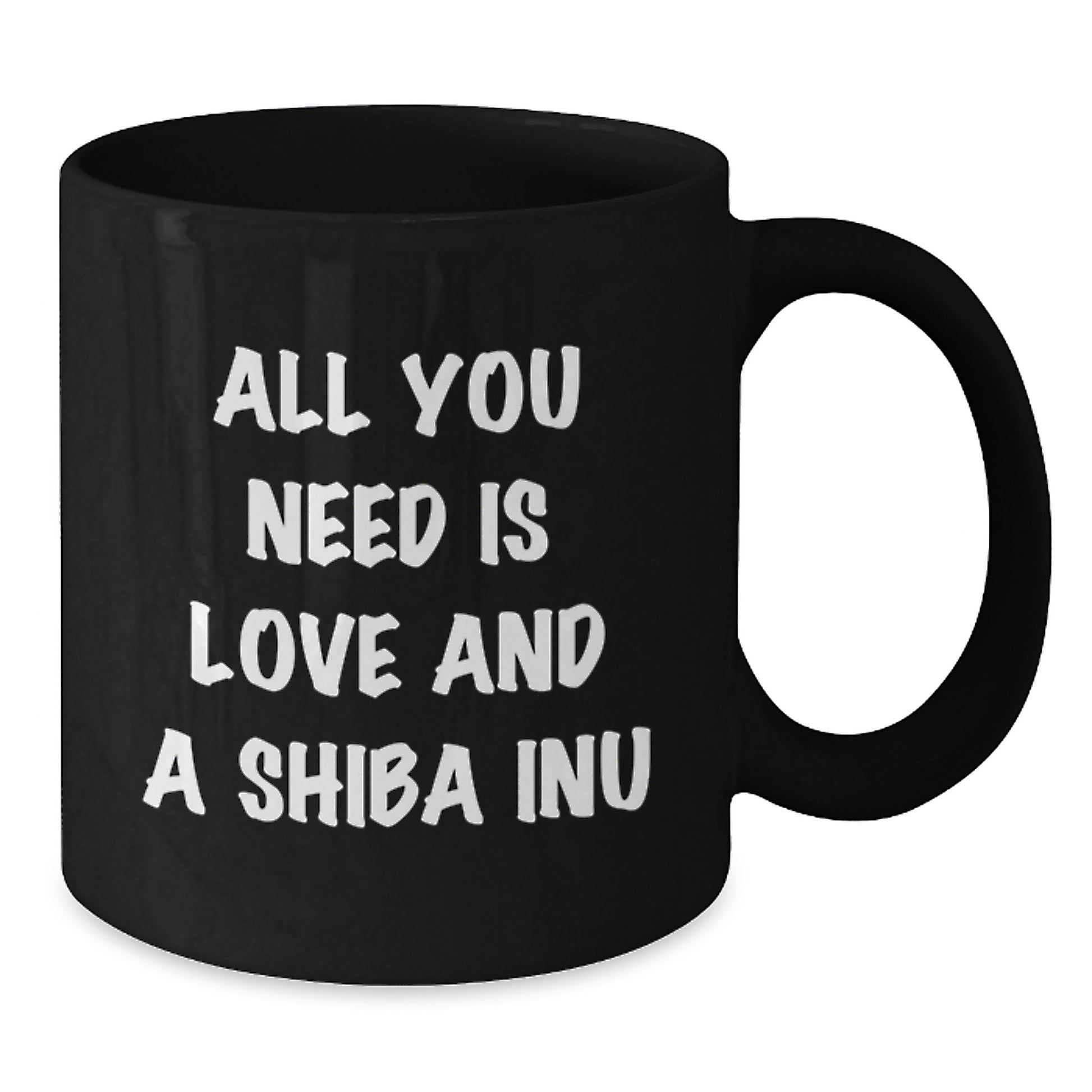 Love Shiba Inu Dog Gifts from Friends and Family - Funny Black Coffee Mug for Men and Women - Additional