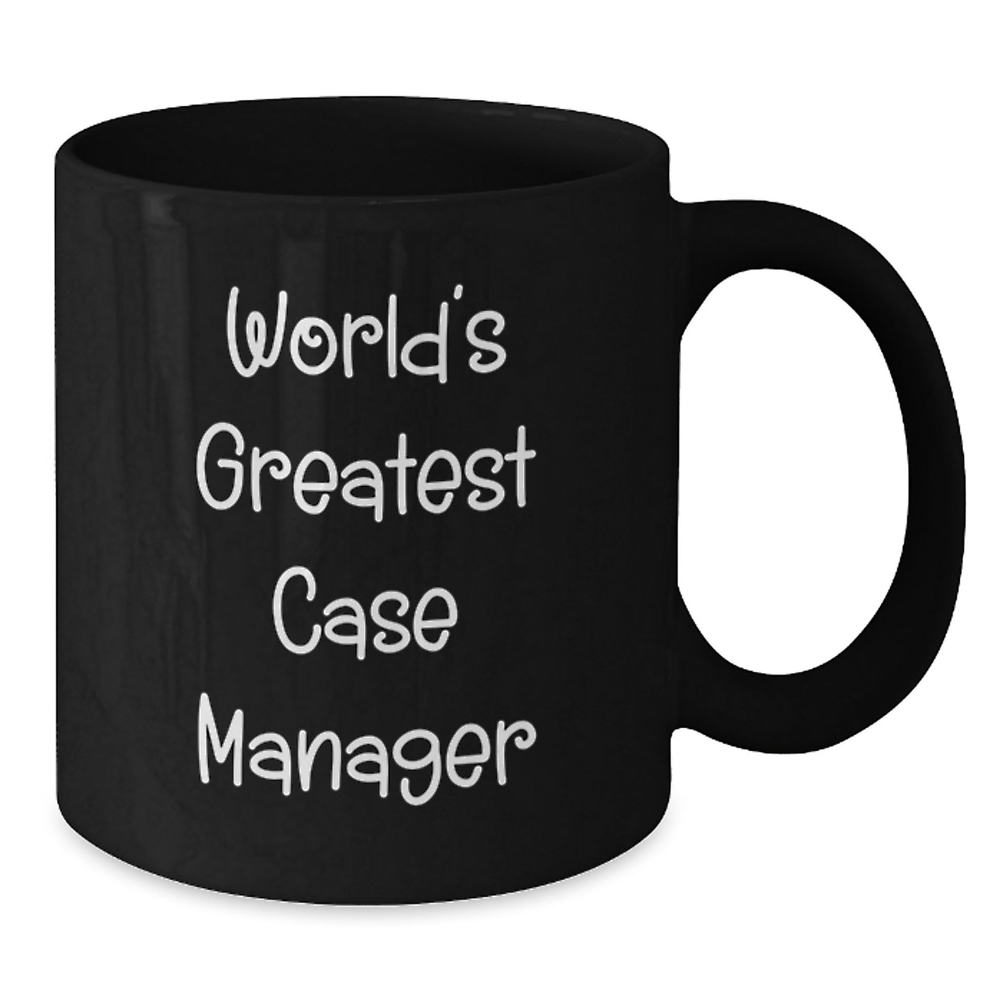 Funny Case Manager Gifts from Friends for World's Greatest Case Manager Black Coffee Mug, Unique Christmas Unique Gift, Black, 11oz, Microwave and Dishwasher Safe - Additional