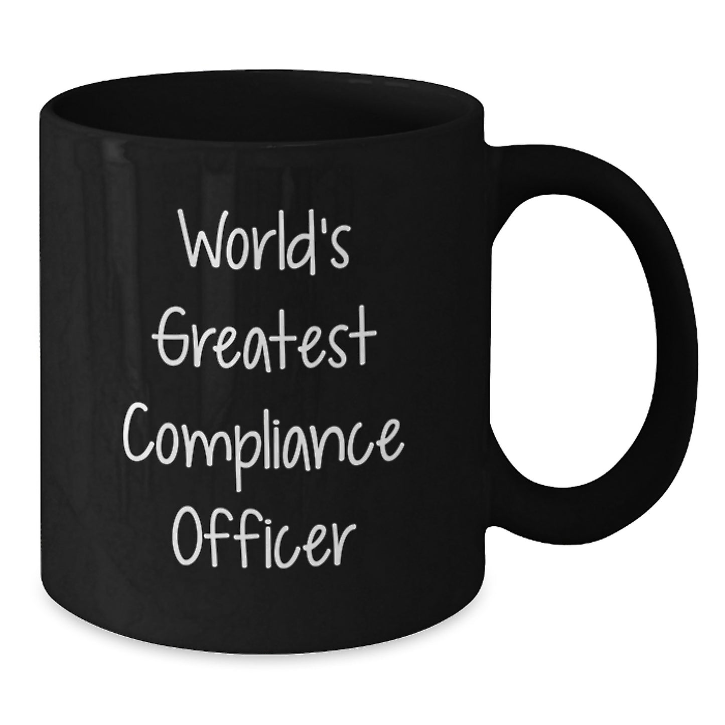 Funny Compliance Officer Gifts for Men, World's Greatest Compliance Officer Black Coffee Mug, Christmas Unique Presents from Family - Additional