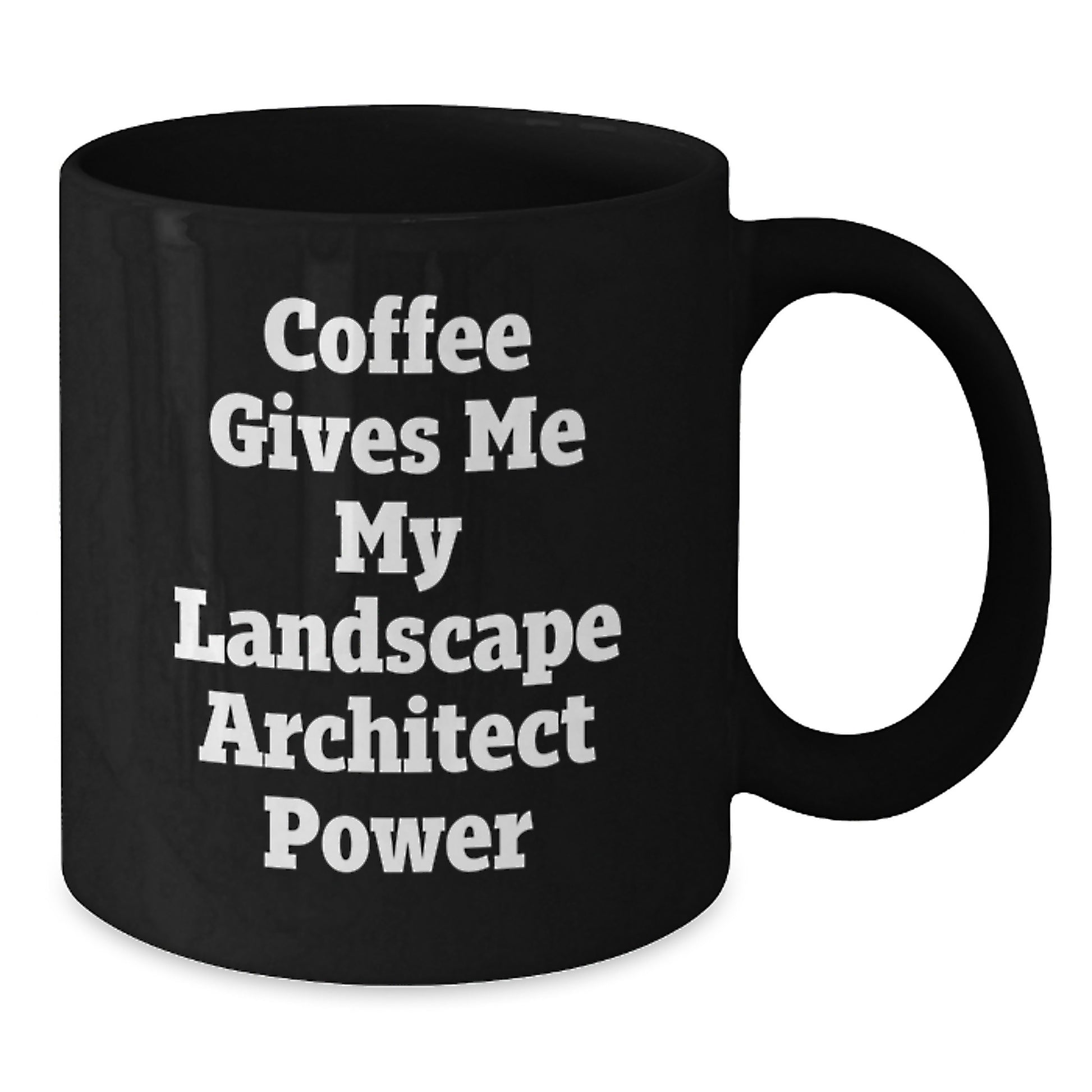 Funny Landscape Architect Christmas Unique Gifts from Friends for Men Black Coffee Mug - Coffee Gives Me My Landscape Architect Power - Additional