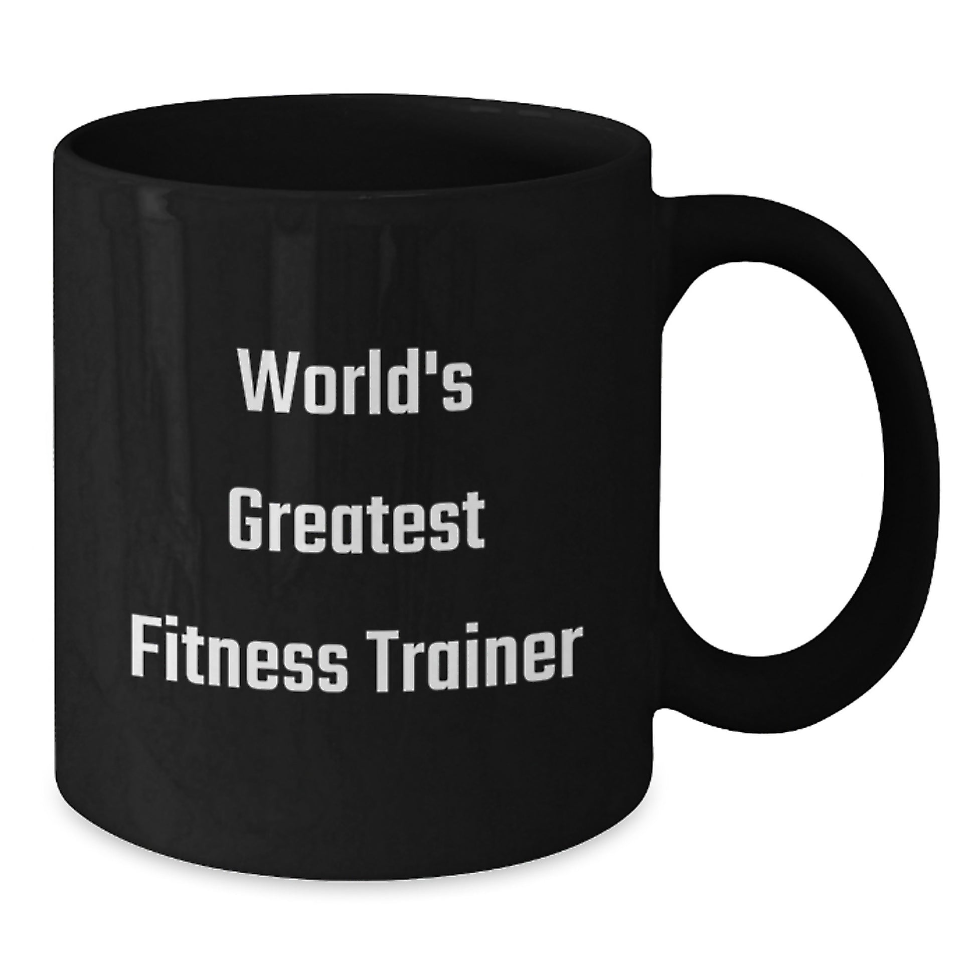 Funny World's Greatest Fitness Trainer Gift for Him Black Coffee Mug from Friends - Additional