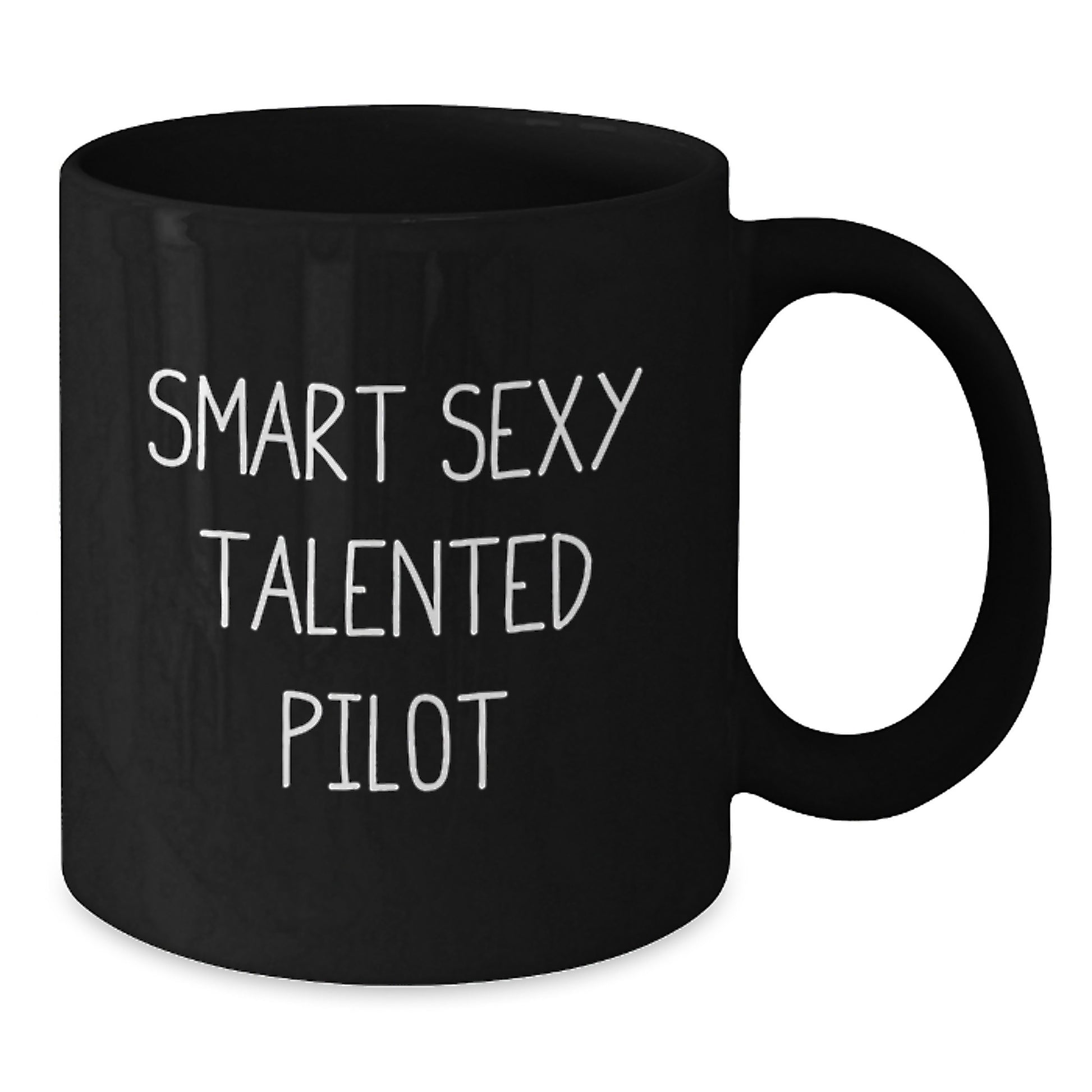 Pilot Gifts for Men, Funny 'Smart Sexy Talented Pilot' Quote Black Coffee Mug, 11oz or 15oz Ceramic Mug for Graduation Unique Gifts from Family - Additional
