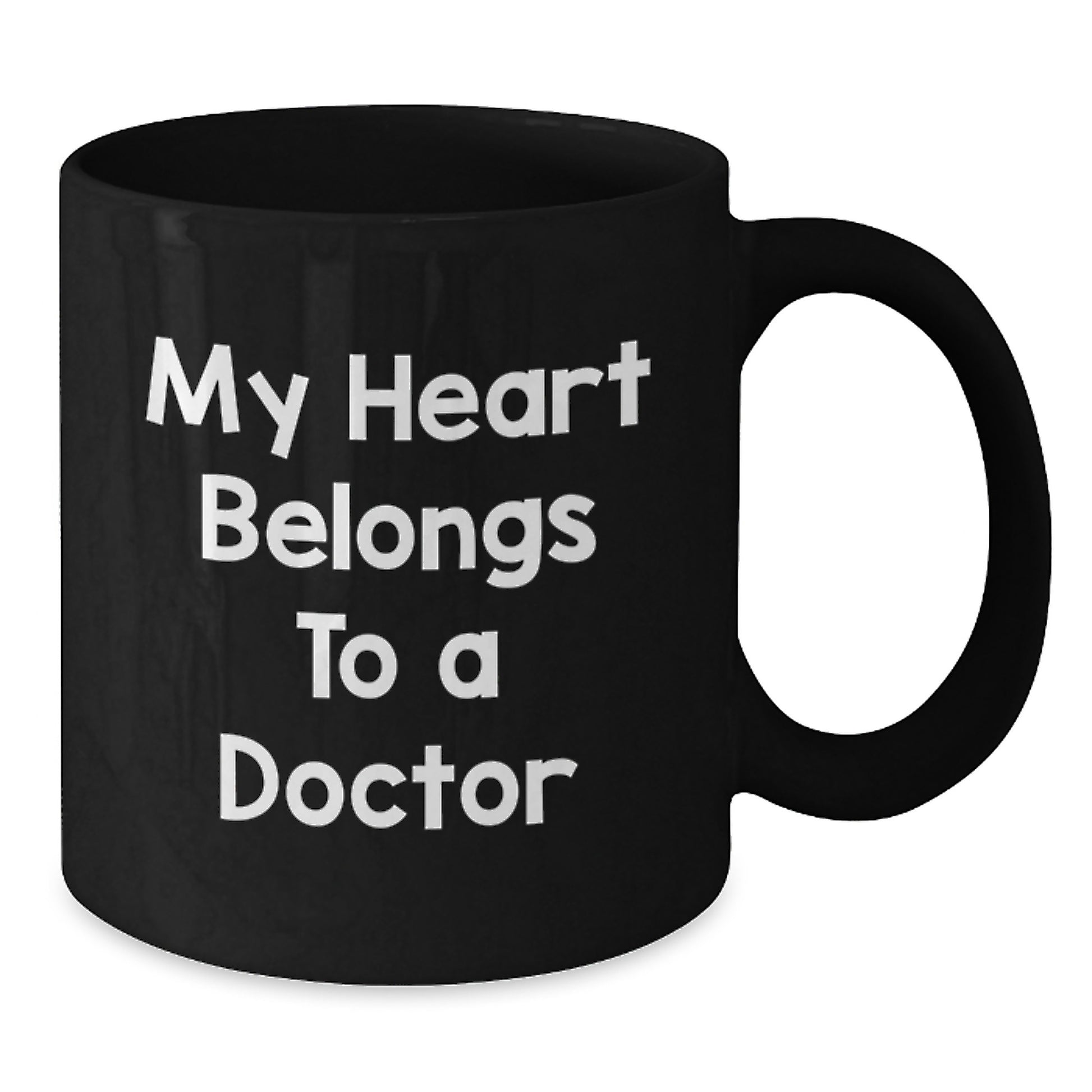 Funny Doctor Gifts for Men from Family, Black Coffee Mug My Heart Belongs To A Doctor Doctor Graduation Unique Gifts - Additional
