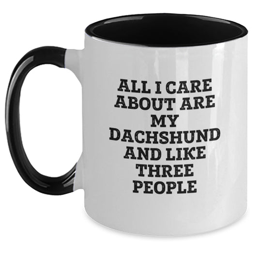 Funny Dachshund Dog Lover Gifts from Men to Friends for Valentine's Two Tone Coffee Mug - Main