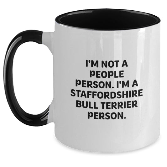 Staffordshire Bull Terrier Dog Lover Funny Gifts from Men to Friends for Valentine's Two Tone Coffee Mug - Main