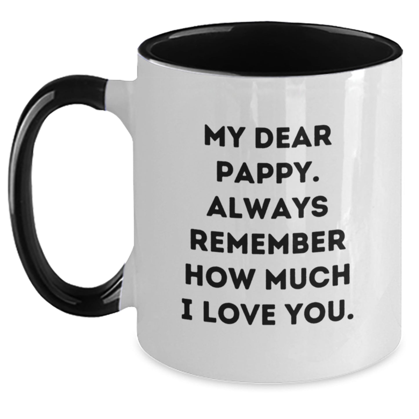 Pappy Keepsake Two Tone Coffee Mug Birthday Gift for Him Black & White - Main