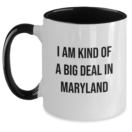 Funny Maryland Gifts from Friends, Two Tone Coffee Mug for Birthday Unique Gifts, 'I Am Kind Of A Prime Selection In Maryland' - Main