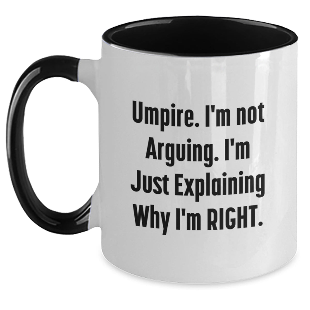 Witty Umpire Novelty Two Tone Mug for Friends Birthday Gift 11oz Ceramic - Main