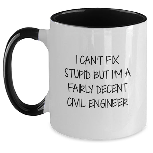Civil Engineer Humor Funny Two Tone Coffee Mug Gifts from Friends for Graduation - Main