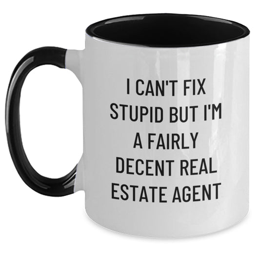 Funny Real Estate Agent Gifts from Friends, for Men and Women Graduation Unique Gifts, Real Estate Agent Humor Two Tone Coffee Mug - Main