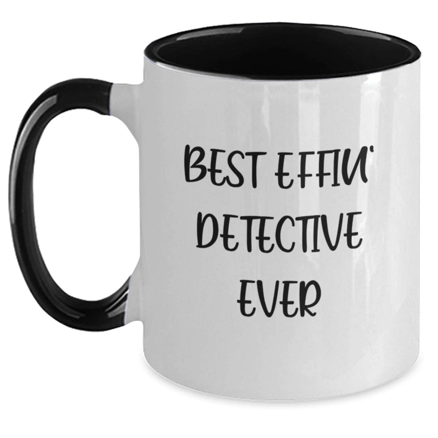 Funny Detective Gifts from Friends for Men - Best Effin' Detective Ever Two Tone Coffee Mug, Christmas Unique Presents - Main