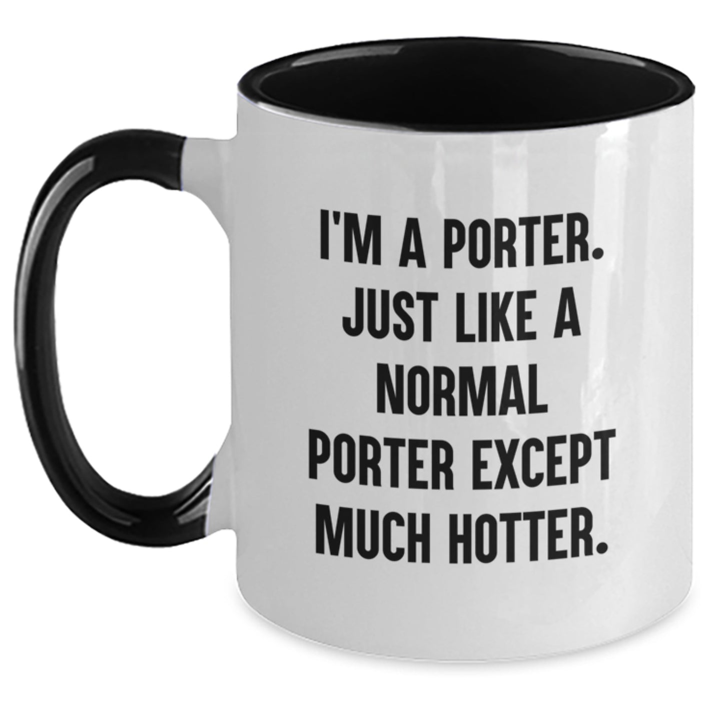 Porter Lover Gifts, Funny Two Tone Coffee Mugs for Porters, Christmas Unique Presents from Friends or Family - Main