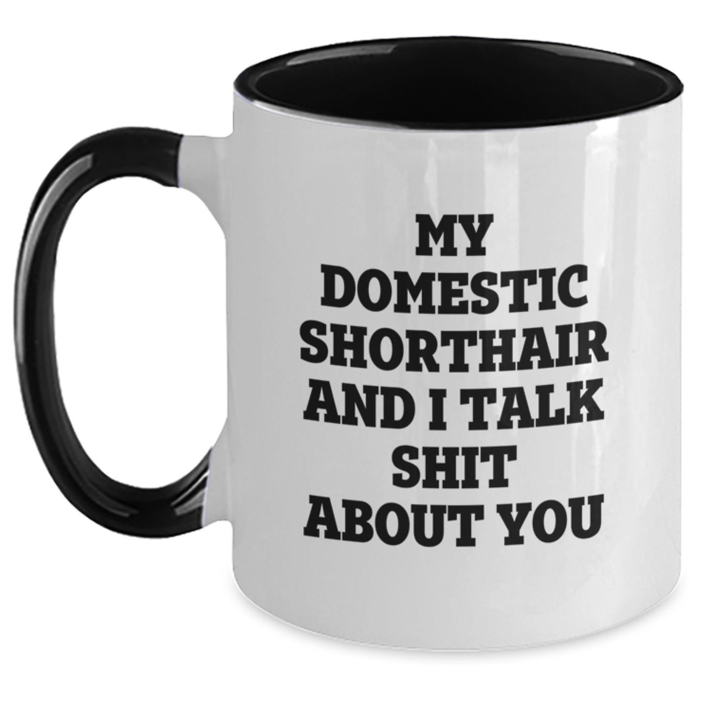 Funny Domestic Shorthair Cat Gifts for Men - Two Tone Coffee Mug from Friends - Main