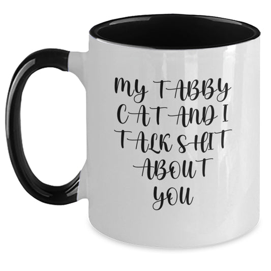 Tabby Cat Two Tone Coffee Mugs Funny Quote Gifts from Mom or Dad for Her on Mother's Day - Main