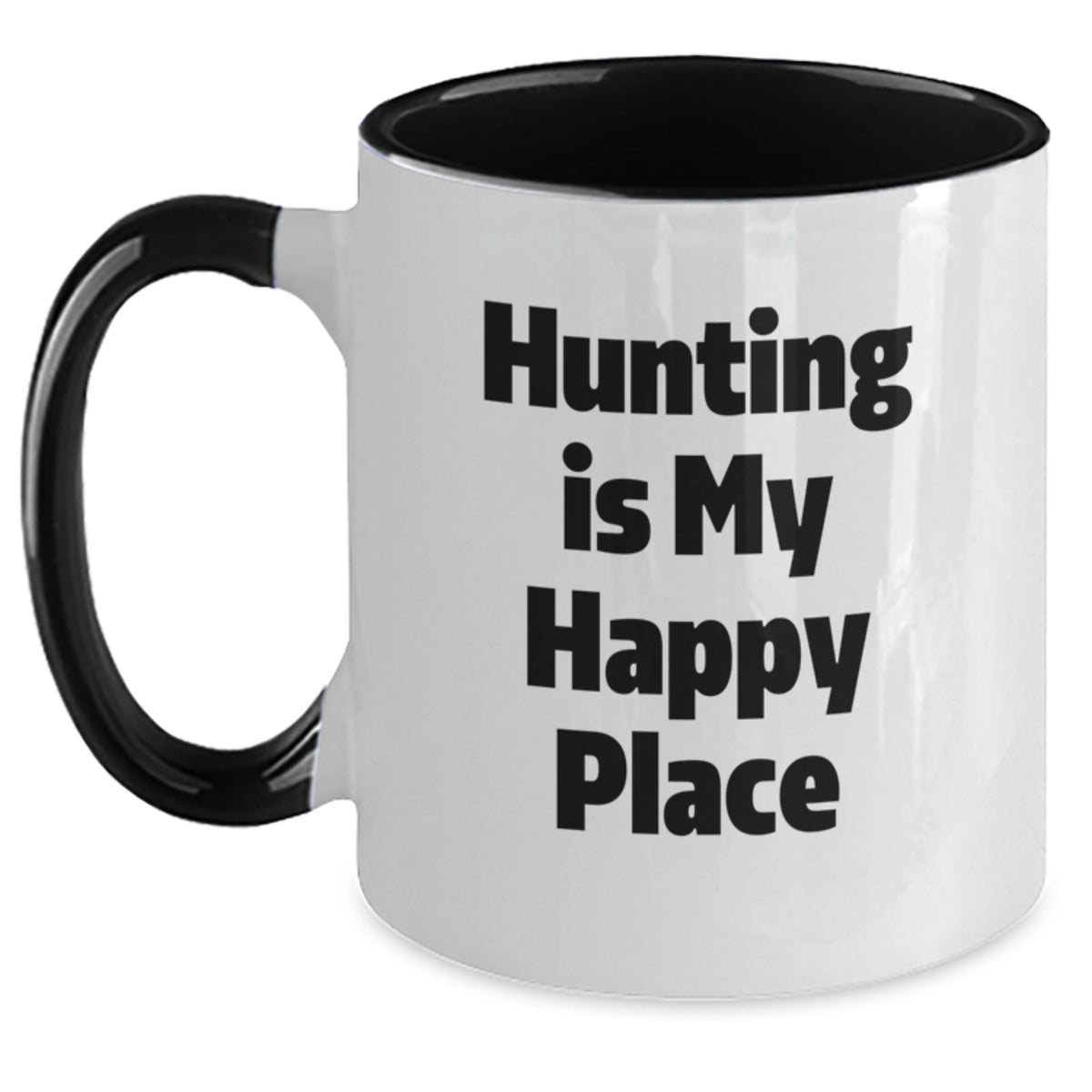 Hunting Enthusiast Graduation Unique Gifts for Him from Friends - Hunting Is My Happy Place Two Tone Coffee Mug - Main