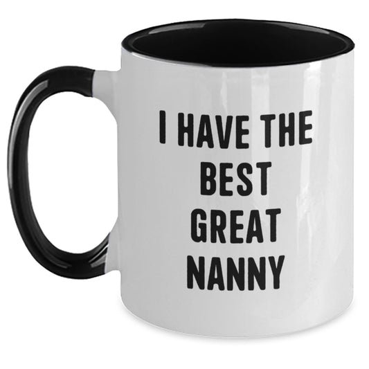 Funny Nanny Gifts from Men, Women, Friends, or Family on Valentine's - I Have The Best Great Nanny Two Tone Coffee Mug - Main