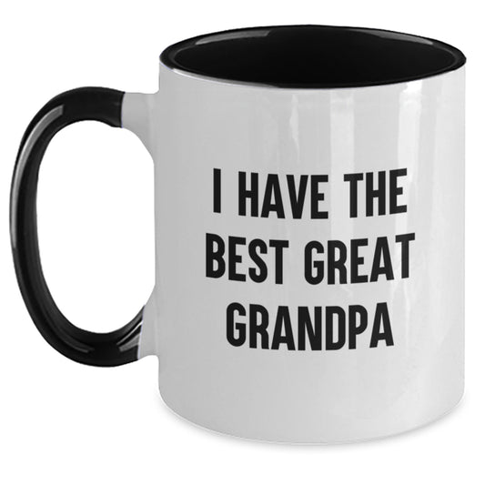 Funny Grandpa Gifts from Men to Grandpa - Two Tone Coffee Mug 'I Have The Best Great Grandpa' for Graduation Unique Gifts - Main