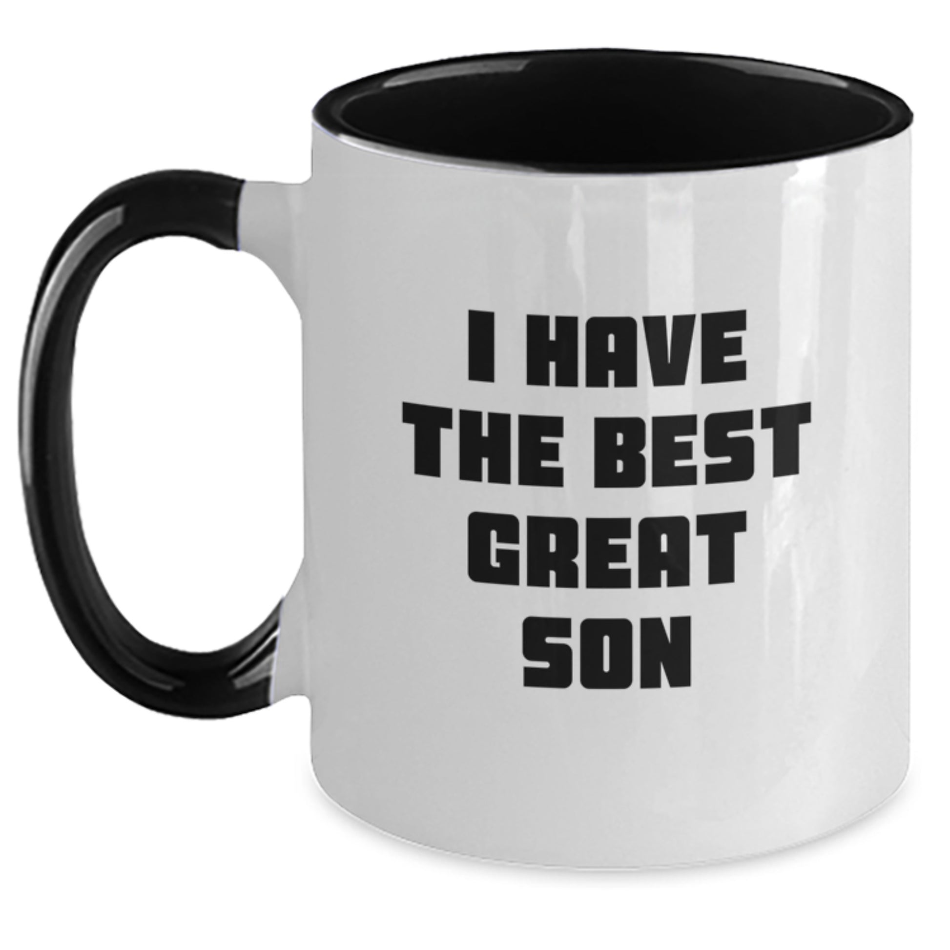Funny Son Birthday Unique Gifts from Parents Two Tone Coffee Mug 'I Have The Best Great Son' - Main