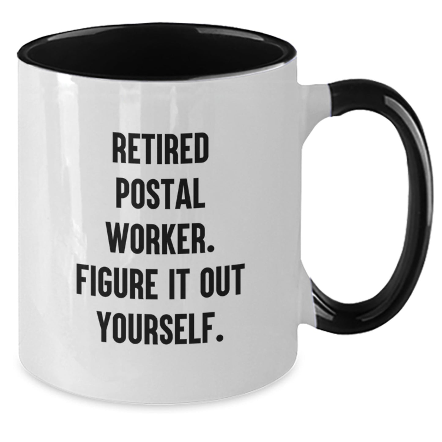 Funny Gifts from Friends for Postal Worker Men - Two Tone Coffee Mug with 'Figure It Out Yourself' Quote, Great Christmas Unique Ideas - Additional