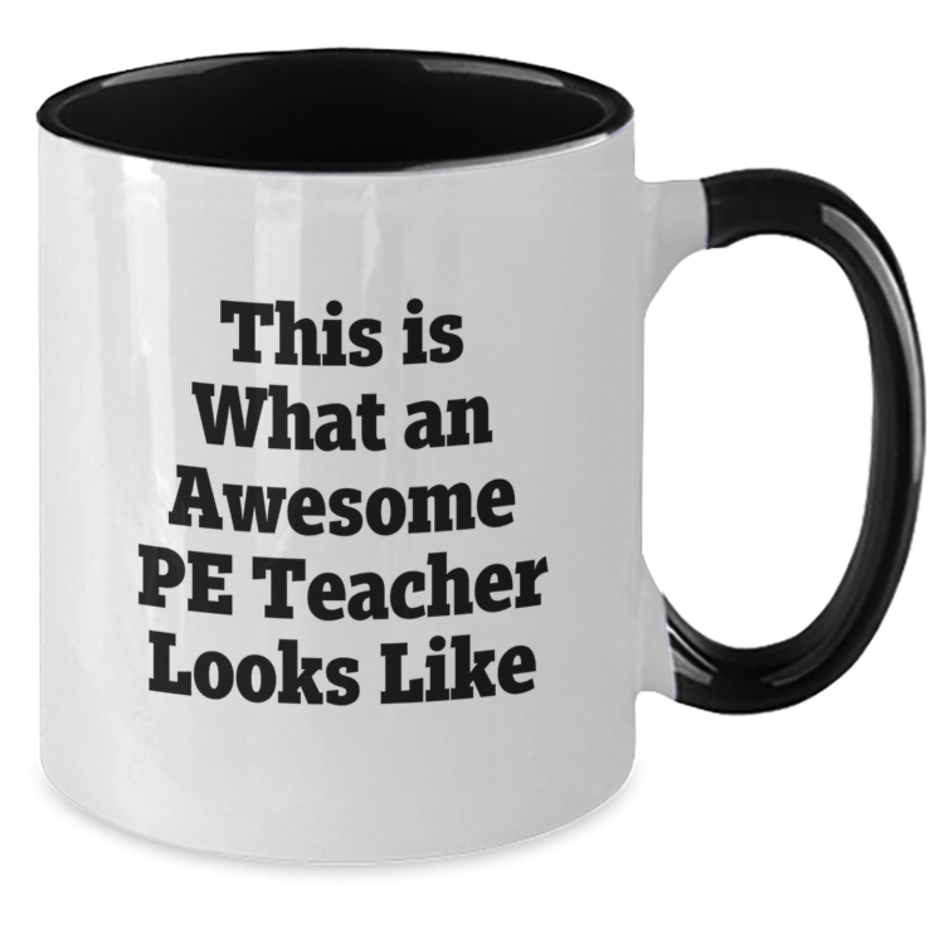 Funny PE Teacher Gifts from Friends - Two Tone Coffee Mug 'This Is What An Awesome Pe Teacher Looks Like' Christmas Unique Mugs for PE Teacher Men Women - Additional