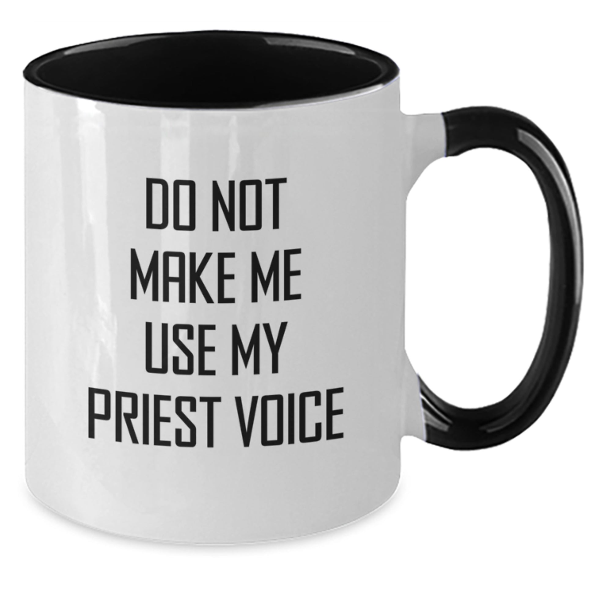 Birthday Gift Priest Two Tone Coffee Mug Present for Her in Black - Additional