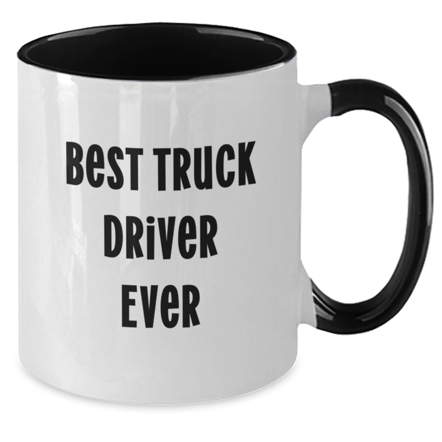 Funny Truck Driver Gifts from Friends Christmas Unique Ideas Two Tone Coffee Mug 'Best Truck Driver Ever' - Additional