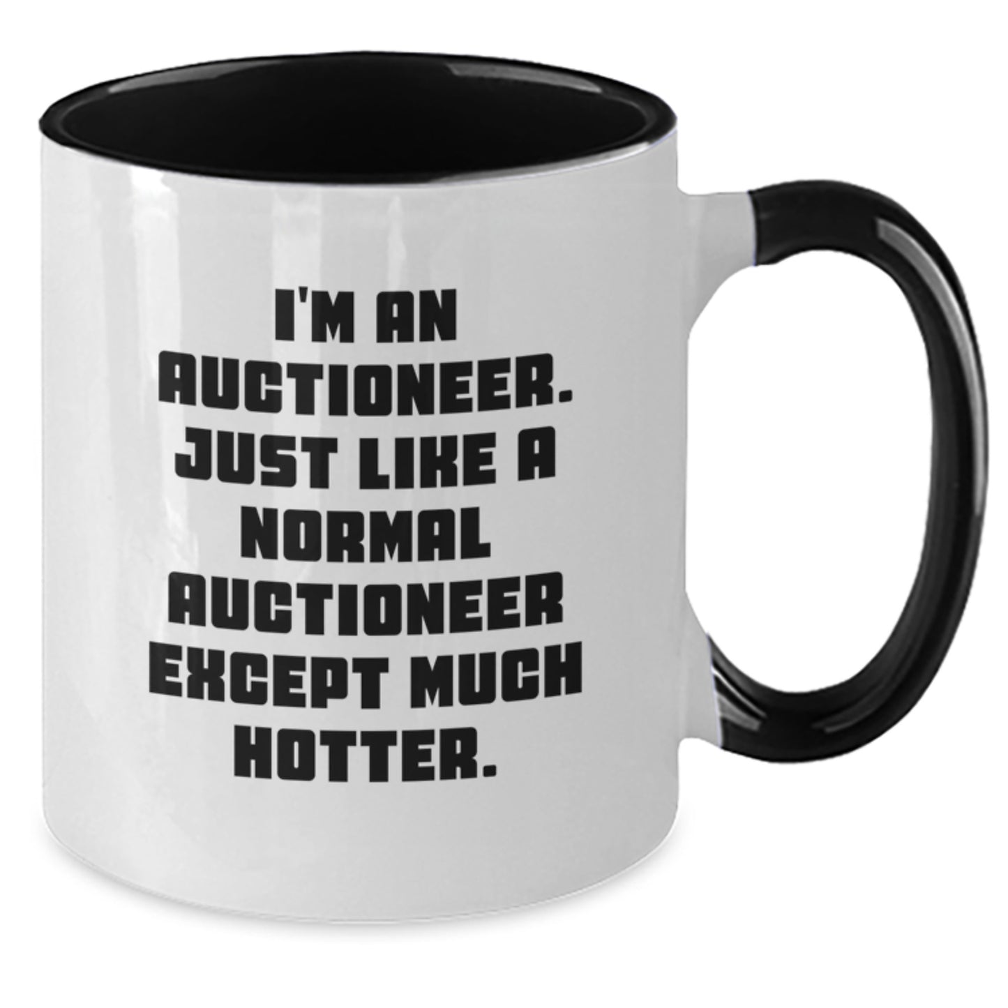 Auctioneer Funny Birthday Unique Gifts from Friends to Amazing Auctioneer Coffee Mug - Two Tone Ceramic Mugs for Hotter Auctioneers, Red and White, 11oz - Additional