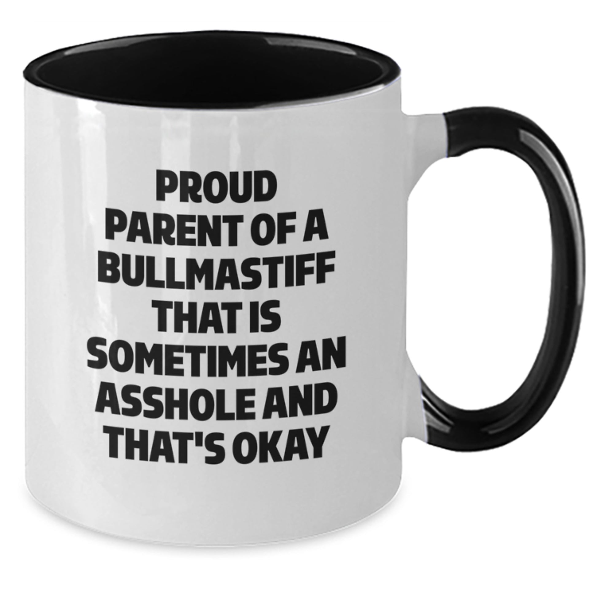 Funny Bullmastiff Dog Gifts for Mom Mother's Day Unique Two Tone Coffee Mug - Additional