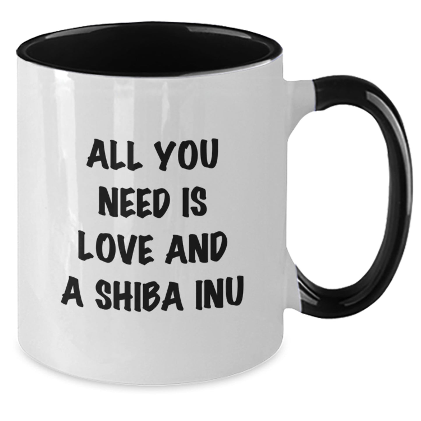 Shiba Inu Dog Lover Gifts from Men to Family - Two Tone Coffee Mug with Funny Quote All You Need Is Love And A Shiba Inu, Christmas Unique Gifts for Shiba Inu Dog Owners - Additional