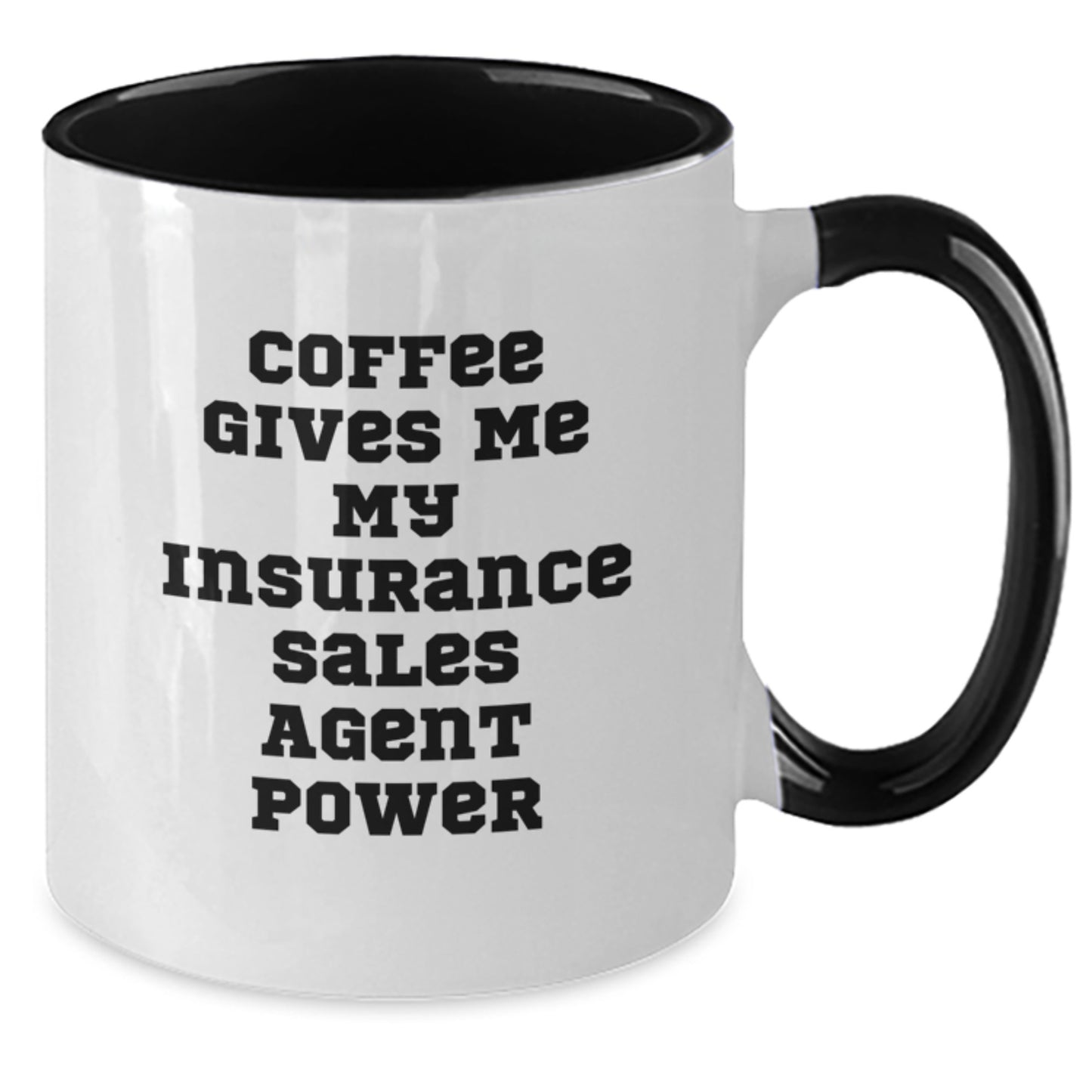 Funny Insurance Sales Agent Gifts from Friends - Birthday Unique Gifts for Insurance Sales Agent Men with Two Tone Coffee Mug, Coffee Gives Me My Insurance Sales Agent Power - Additional