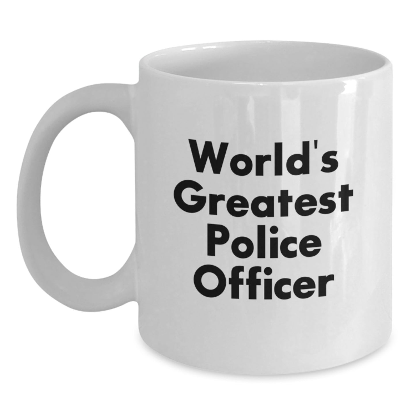 Funny Gifts for Police Officers, World's Greatest Police Officer Ceramic White Coffee Mugs, Gifts from Friends to Family - Main