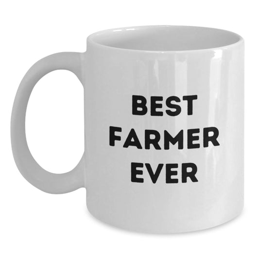 Funny Farmer Gifts from Men to Best Farmer Ever, White Coffee Mug for Graduation - Main