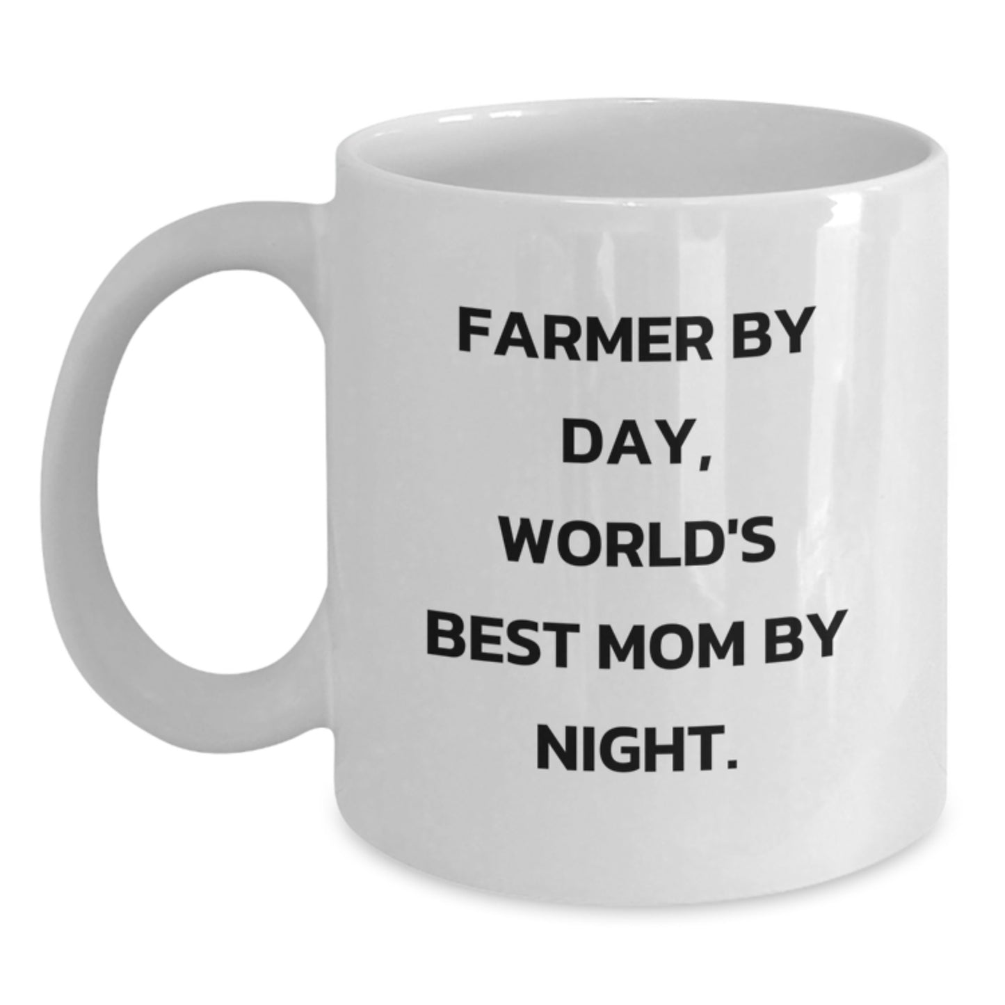 Funny Farmer Mugs Gifts from Friends for Farmers White Coffee Mugs World's Best Mom by Night, Christmas Unique Gifts for Her - Main