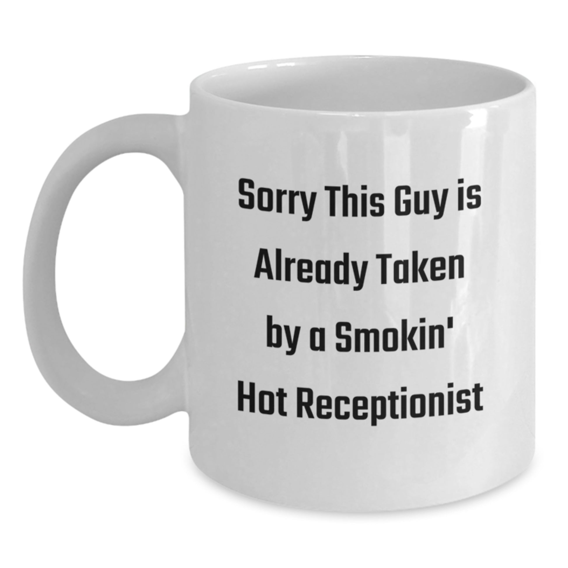 Funny Receptionist Gifts from Friends, White Coffee Mug for Receptionist Women, Birthday Unique Gifts for Coworkers - Main