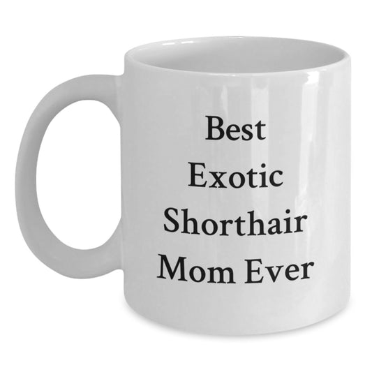 Funny Exotic Shorthair Cat Mom Gifts from Family to Exotic Shorthair Cat Lovers - Best White Coffee Mug for Graduation - Main