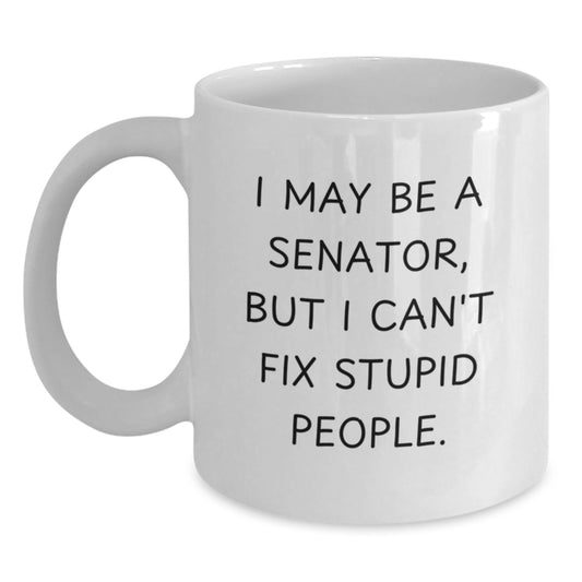 Birthday Gift for Her Senator Mug – Senator But Can't Fix Stupid People - Main
