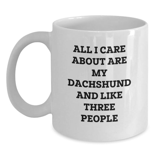 Funny Dachshund Dog Lover Gifts from Men and Women for Dachshund Dog Owners on Valentine's - White Coffee Mug - Main