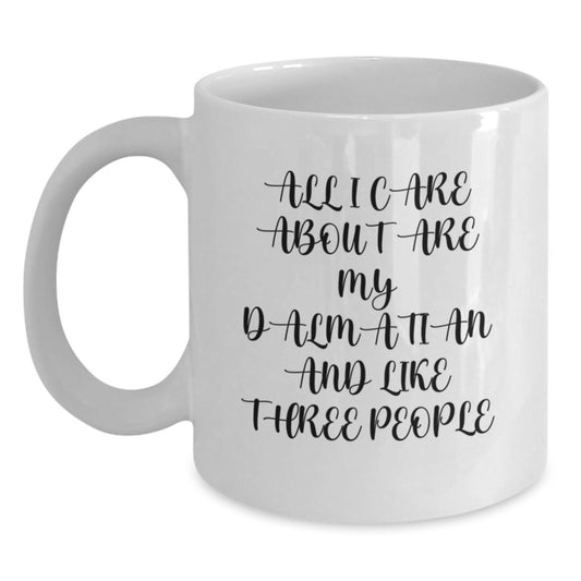 Dalmatian Dog Lover Gifts from Women to Men Funny Dalmatian Dog Valentine's White Coffee Mug - Main