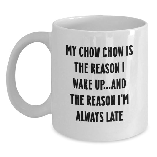 Funny Chow Chow Dog Gifts for Fans White Coffee Mugs, Gifts from Men, Women, Friends to Chow Chow Dog Lovers on Birthday Unique Gifts - Main