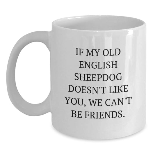 Funny Old English Sheepdog Lover Gifts from Men to Friends, Birthday Unique Mugs for Women - Main