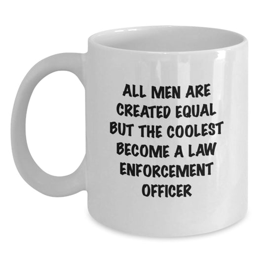 Funny Law Enforcement Officer Gifts from Men to Law Enforcement Officer for Graduation Unique White Coffee Mugs - Main