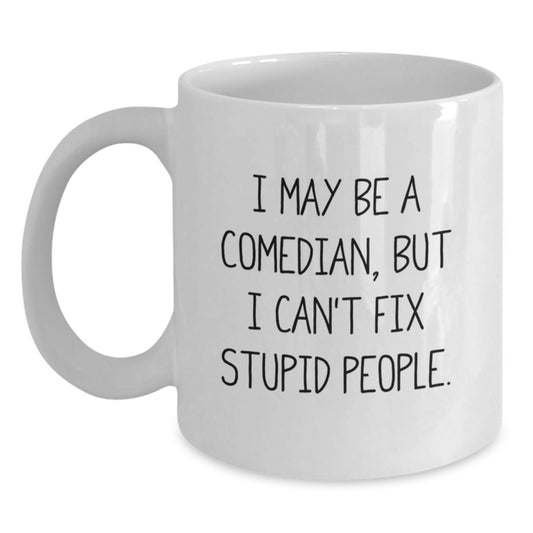 Funny Comedian White Coffee Mug Gifts for Comedian Men, Unique Comedian Christmas Unique Gifts from Comedian Friends, Comedian Lover's - Main