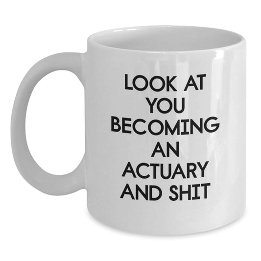 Birthday Gift Actuary White Coffee Mug for Her Present - Main