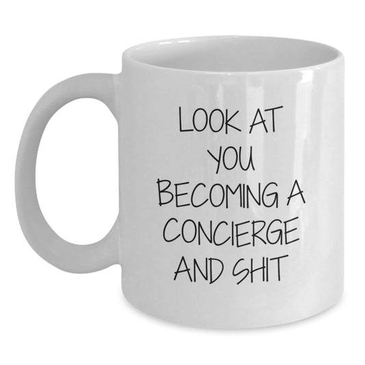 Irreverent Concierge White Coffee Mug – Birthday Gift for Friends - Main