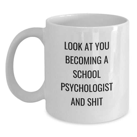 Graduation Gift for Her School Psychologist White Coffee Mug Present - Main