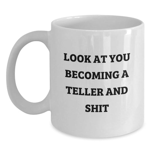 Funny Teller Gifts White Coffee Mug for Graduation, Unique Gift Ideas from Friends and Family to Teller Men and Women - Main