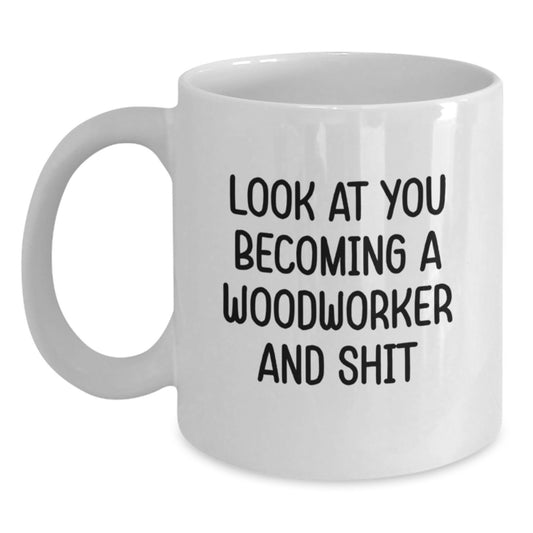 Woodworker Keepsake White Ceramic Coffee Mug for Him Birthday Gift - Main